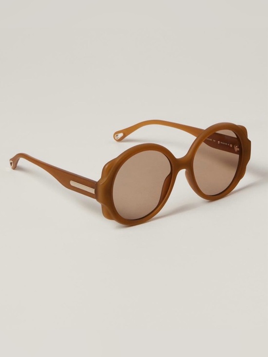 Chloe Accessories - Chloé Mirtha CH0120S Oversized Round Sunglasses Brown Yellow Acetate $340